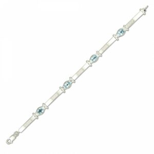 18.5cm/7.25in oval blue topaz and bars