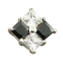 Mens single black and white cubic zirconia...