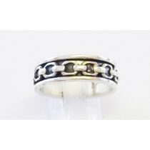 Mens heavy rope silver spin ring...