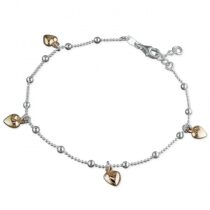 25cm five rose gold-plated hearts...