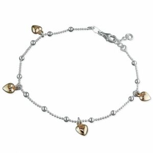25cm five rose gold-plated heart...