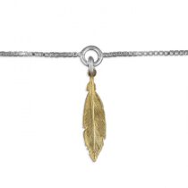 25cm small gold-plated feather on chain