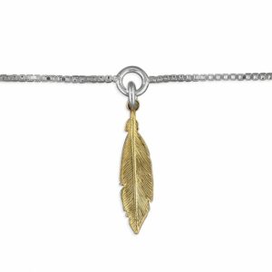 25cm small gold-plated feather o...