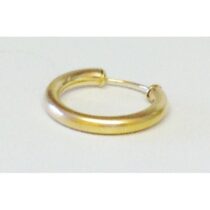Mens single thick tube capped gold sleeper 15mm