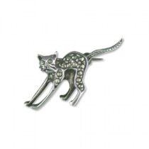 Mercasite cat with ruby eyes