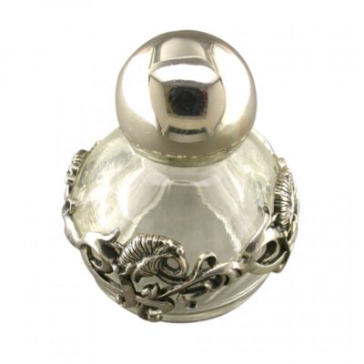 Glass silver perfume bottle