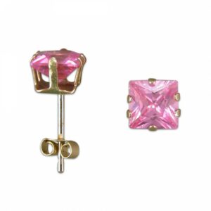 5mm pink cubic zirconia square s...