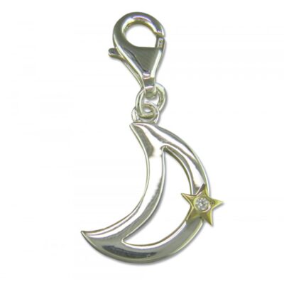 Clip on crescent moon with...