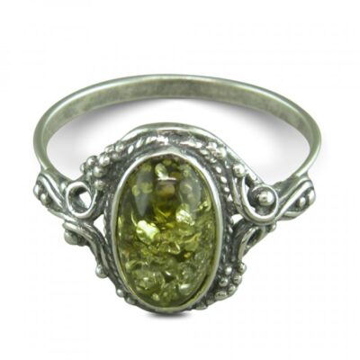 Oval green amber...