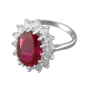 Synthetic ruby white cubic zirco...