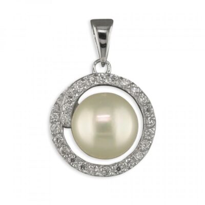 Fresh water pearl in pave...