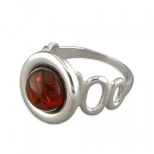 Cognac amber framed bead with...