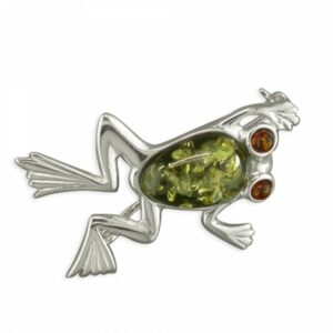 Green amber bodied frog with cog...