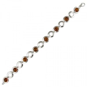 Cognac amber framed beads