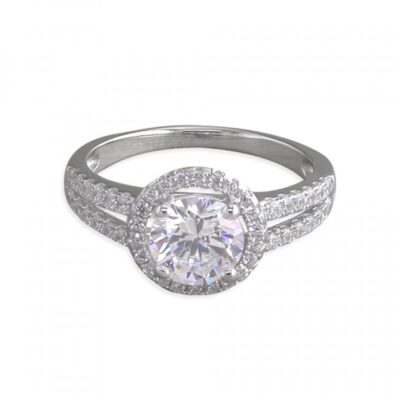 Cubic zirconia halo with...