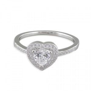 Cubic zirconia heart with pave s...