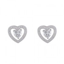 Cubic zirconia heart in pave...
