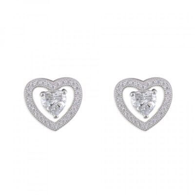 Cubic zirconia heart in pave...