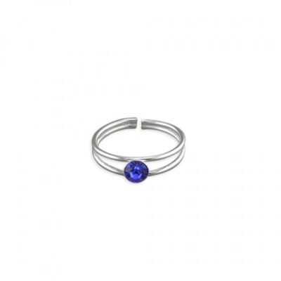Crystal dot in fine split band assorted colours