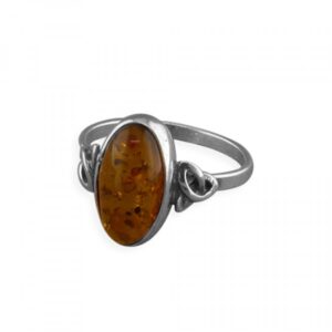 Cognac amber oval with celtic sh...