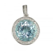 Large round blue topaz with...