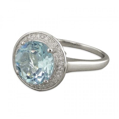 Large round blue topaz with...