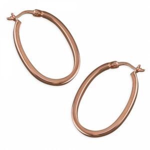 28mm rose gold plated oval hoop