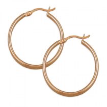28mm rose gold plated flat creole hoop
