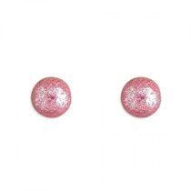 6mm Pink glitter ball stud