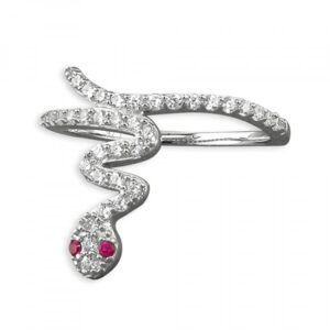 Cubic zirconia snake with red ey...