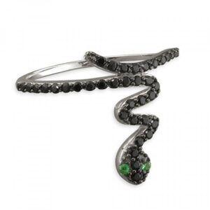 Black cubic zirconia snake with...