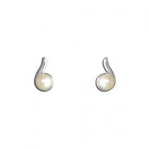 White gold 3mm freshwater pearl...
