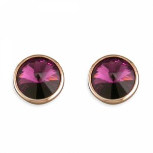 Rose gold-plated large purple Sw...