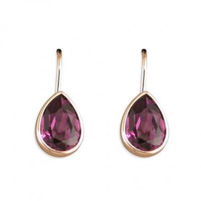 Rose gold-plated teardrop...