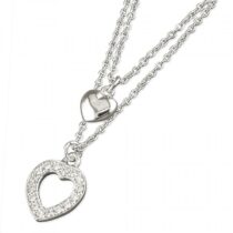 38-42cm cubic zirconia and plain hearts with...