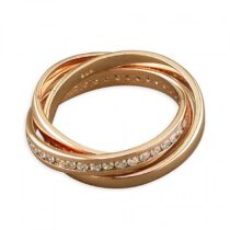 Rose gold-plated cubic zirconia and plain Russian...