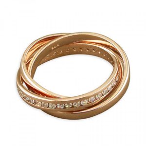Rose gold-plated cubic zirconia and plain Russian ...