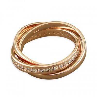 Rose gold-plated cubic zirconia and plain...