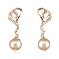 Rose gold-plated cubic zirconia and pink...