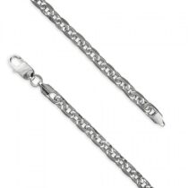 21cm/8.25in mens rhodium-plated anchor