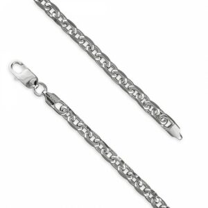 51cm/20in Mens rhodium-plated anchor