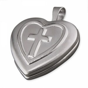 16mm rhodium-plated heart with e...