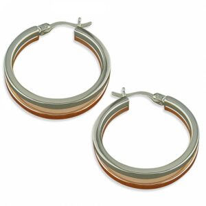 25mm 2-tone rose-gold and silver split hinged...