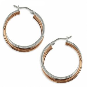 2-tone rose-gold plated/silver c...