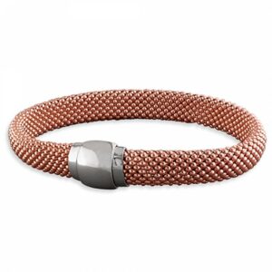 20cm rose-gold plated broad mesh...