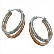 30mm oval 2-tone rose-gold...