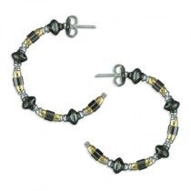 3-tone black/yellow/rhodium bead...
