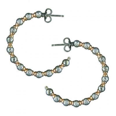 2-tone diamond-cut beads and spacers hoop