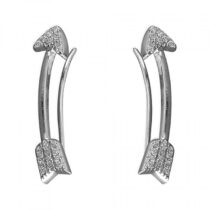 Cubic zirconia curved arrow up-the-ear