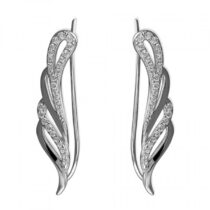 Cubic zirconia angel wing up-the-ear